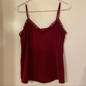 Burgundy Flowy Slip Tanktop